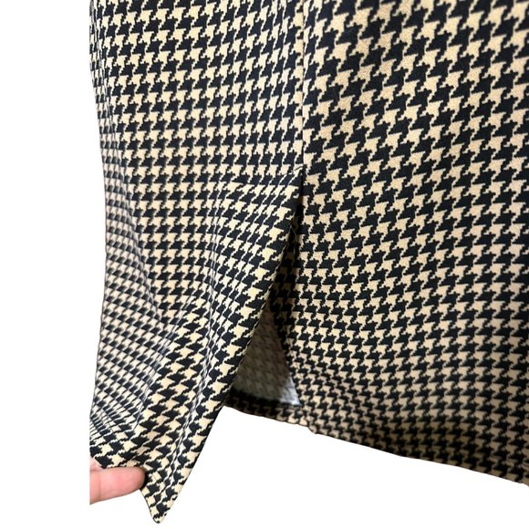 Black and Nude Houndstooth Dress with Belt Size M - Picture 7 of 16